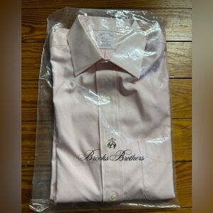 Brooks Brothers Madison Spread Collar Pink Dress Shirt 15 34